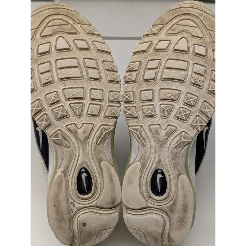 EUC Nike Air Max 97 Running Shoes Athletic Casual Gym Sz 8 White-Black-Volt